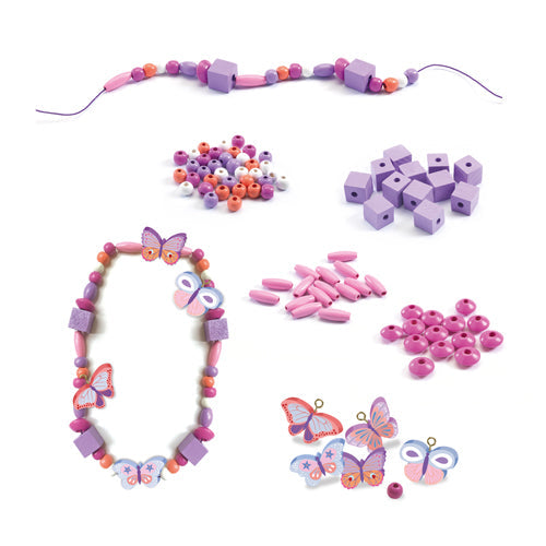 Wooden Beads Jewelry Kit | Butterflies