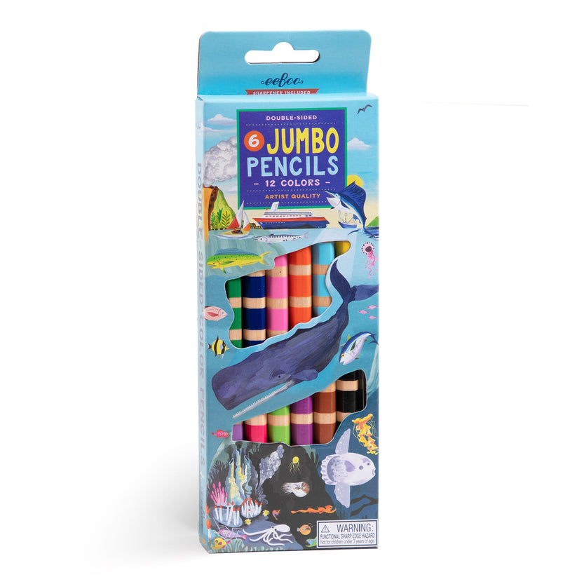 6 Jumbo Double-sided Pencils | Under the Sea