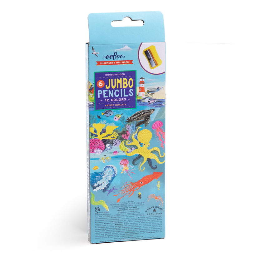 6 Jumbo Double-sided Pencils | Under the Sea