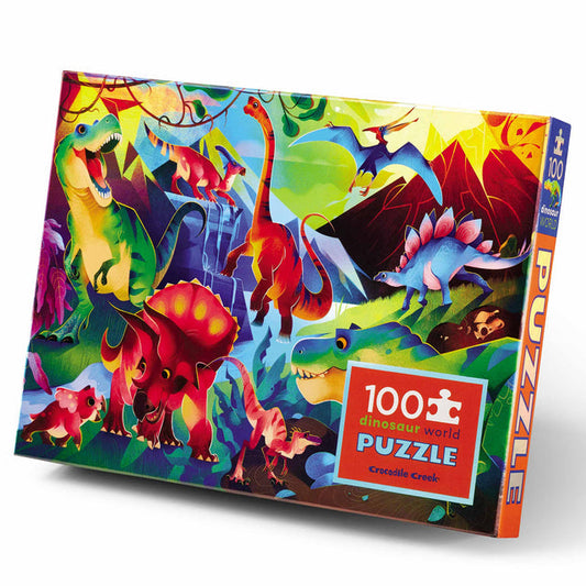 Dinosaur World 100 Piece Holographic Crocodile Creek Puzzle