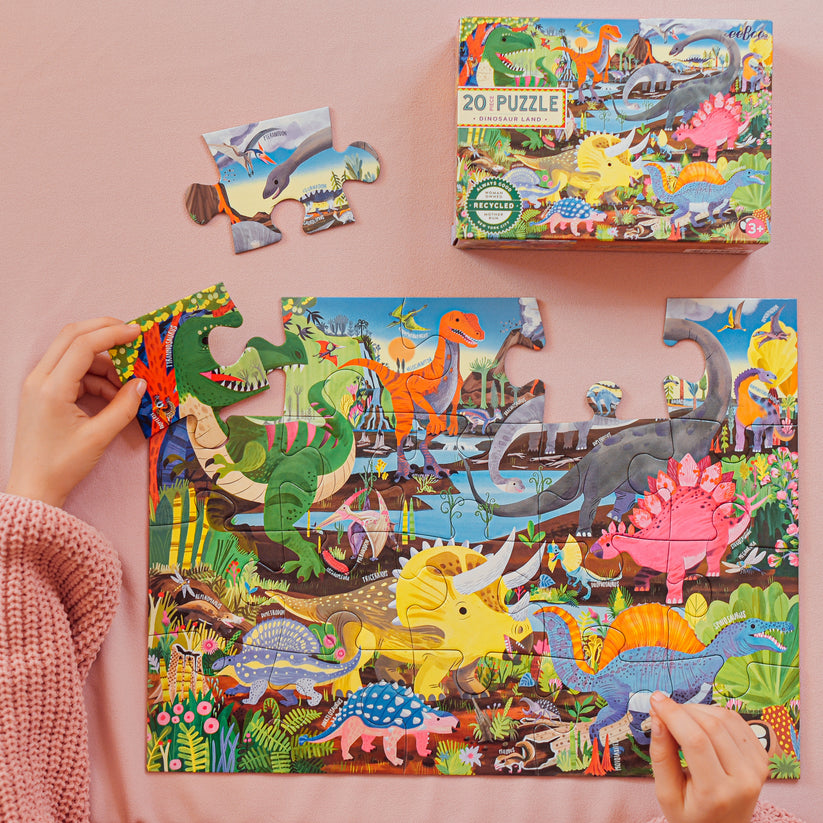 Dinosaur Land 20 Piece Puzzle | eeBoo