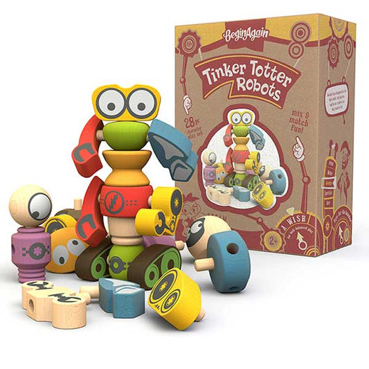 Tinker Totter Robots | Wooden Mix & Match